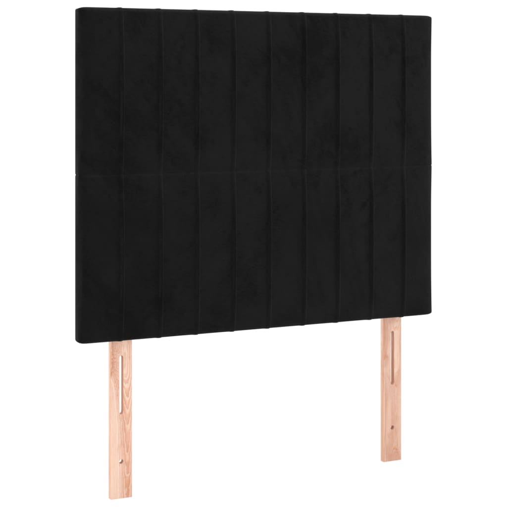 LED uzglavlje crno 80x5x118/128 cm baršunasto