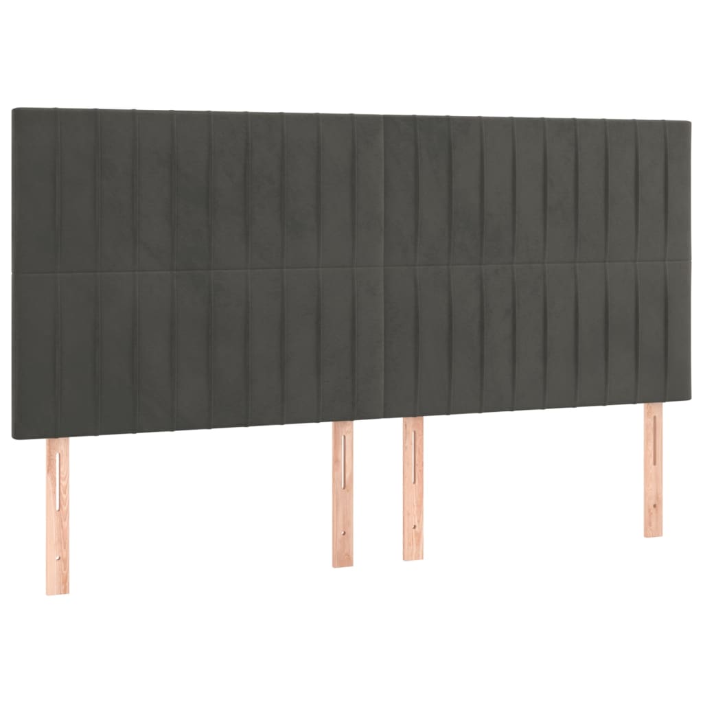 LED uzglavlje tamnosivo 180x5x118/128 cm baršunasto