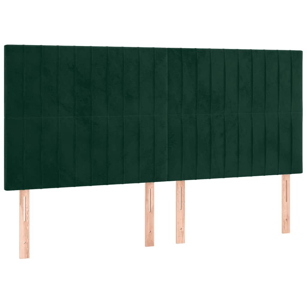 LED uzglavlje tamnozeleno 180x5x118/128 cm baršunasto