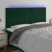 LED uzglavlje tamnozeleno 180x5x118/128 cm baršunasto