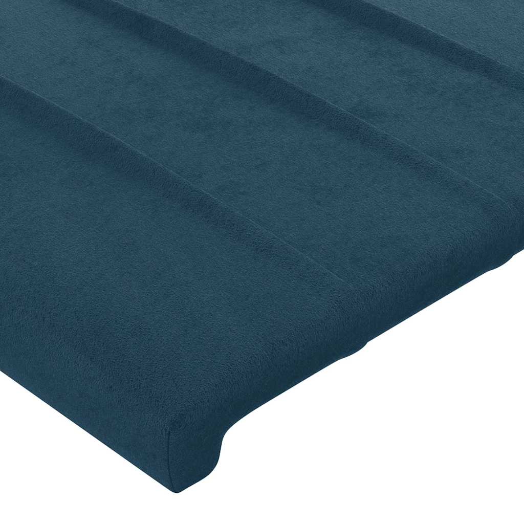 LED uzglavlje tamnoplavo 180x5x118/128 cm baršunasto
