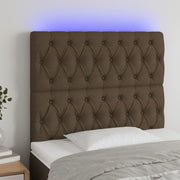 LED uzglavlje tamnosmeđe 100x7x118/128 cm od tkanine