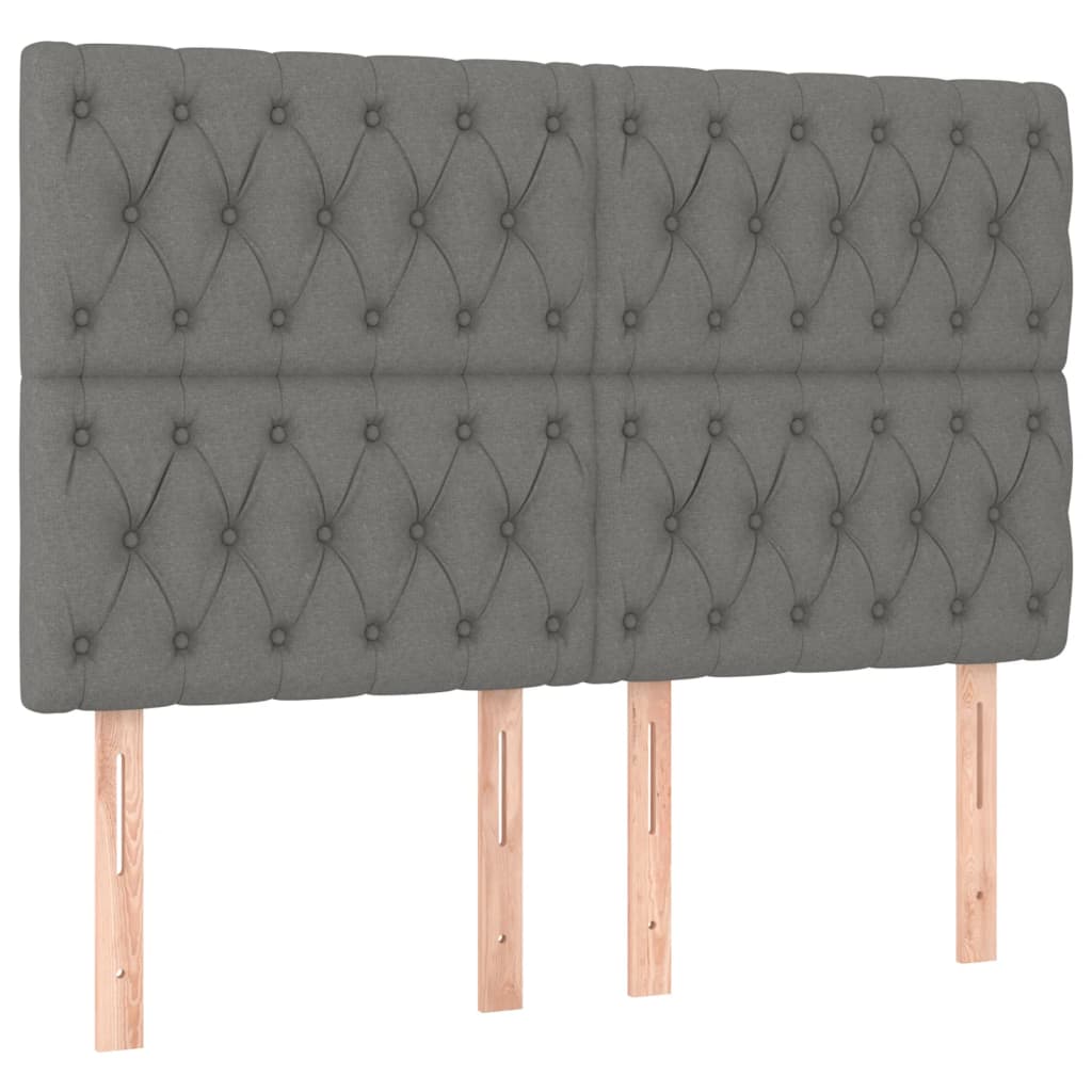 LED uzglavlje tamnosivo 144x7x118/128 cm od tkanine