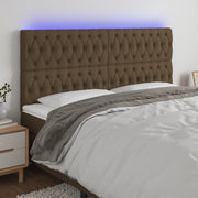 LED uzglavlje tamnosmeđe 200x7x118/128 cm od tkanine