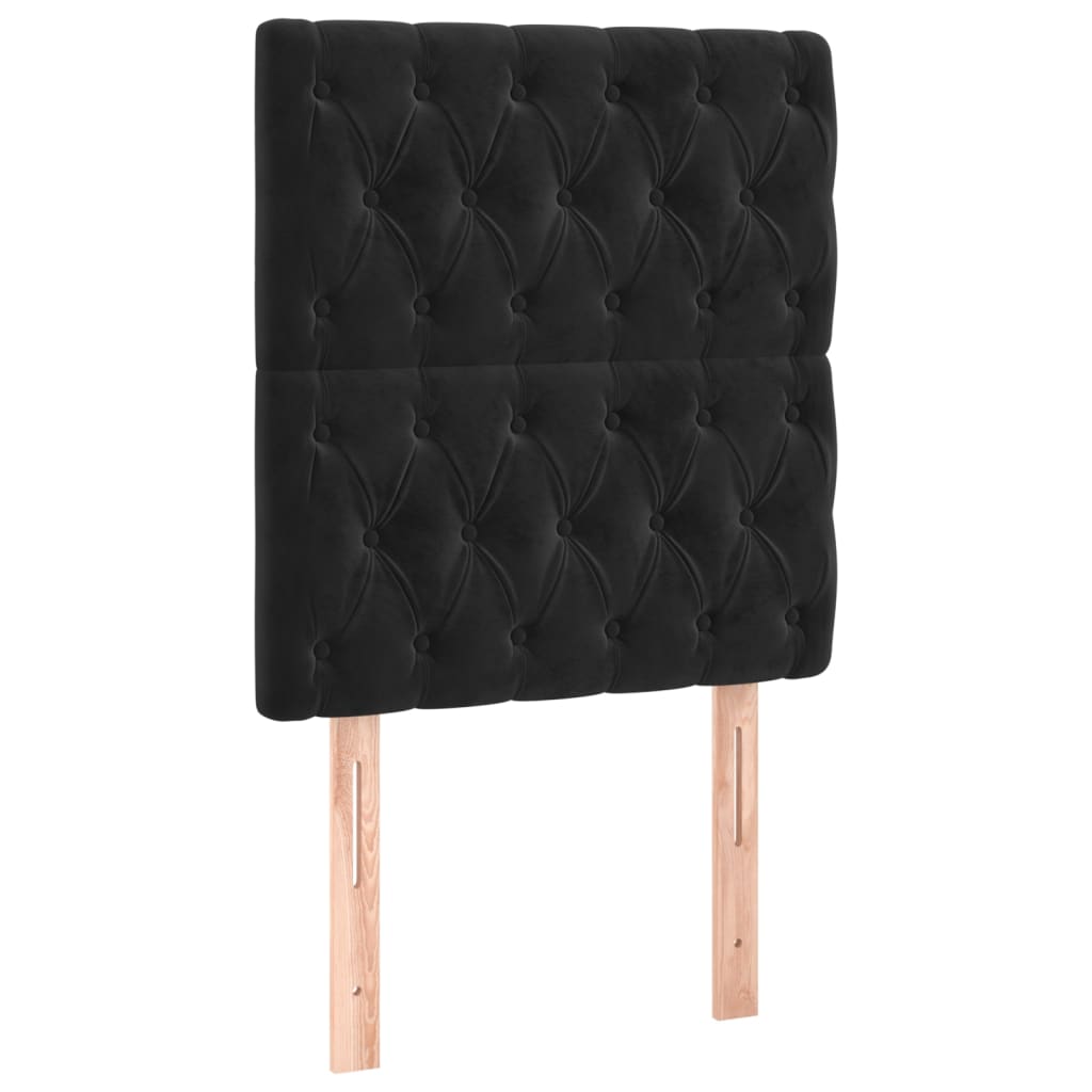 LED uzglavlje crno 80x7x118/128 cm baršunasto
