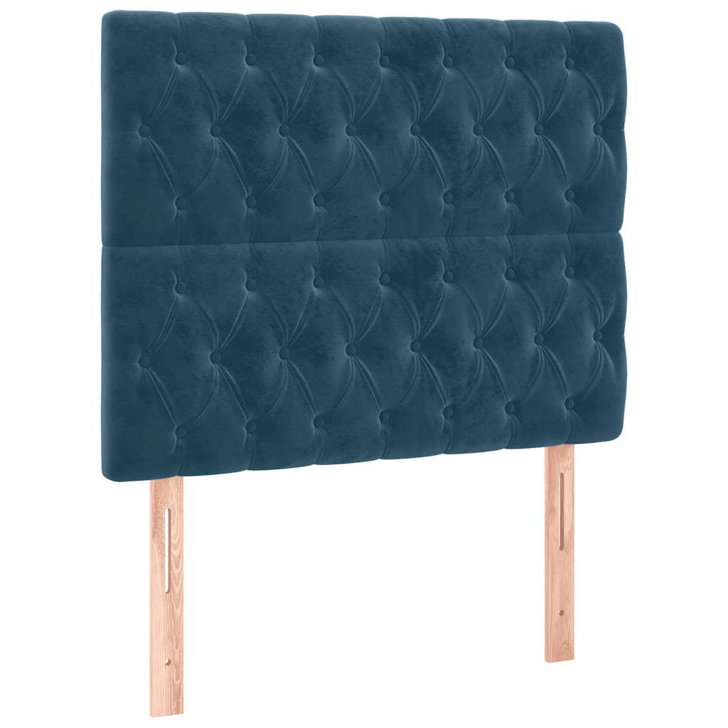 LED uzglavlje tamnoplavo 90x7x118/128 cm baršunasto