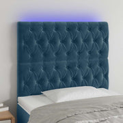 LED uzglavlje tamnoplavo 90x7x118/128 cm baršunasto