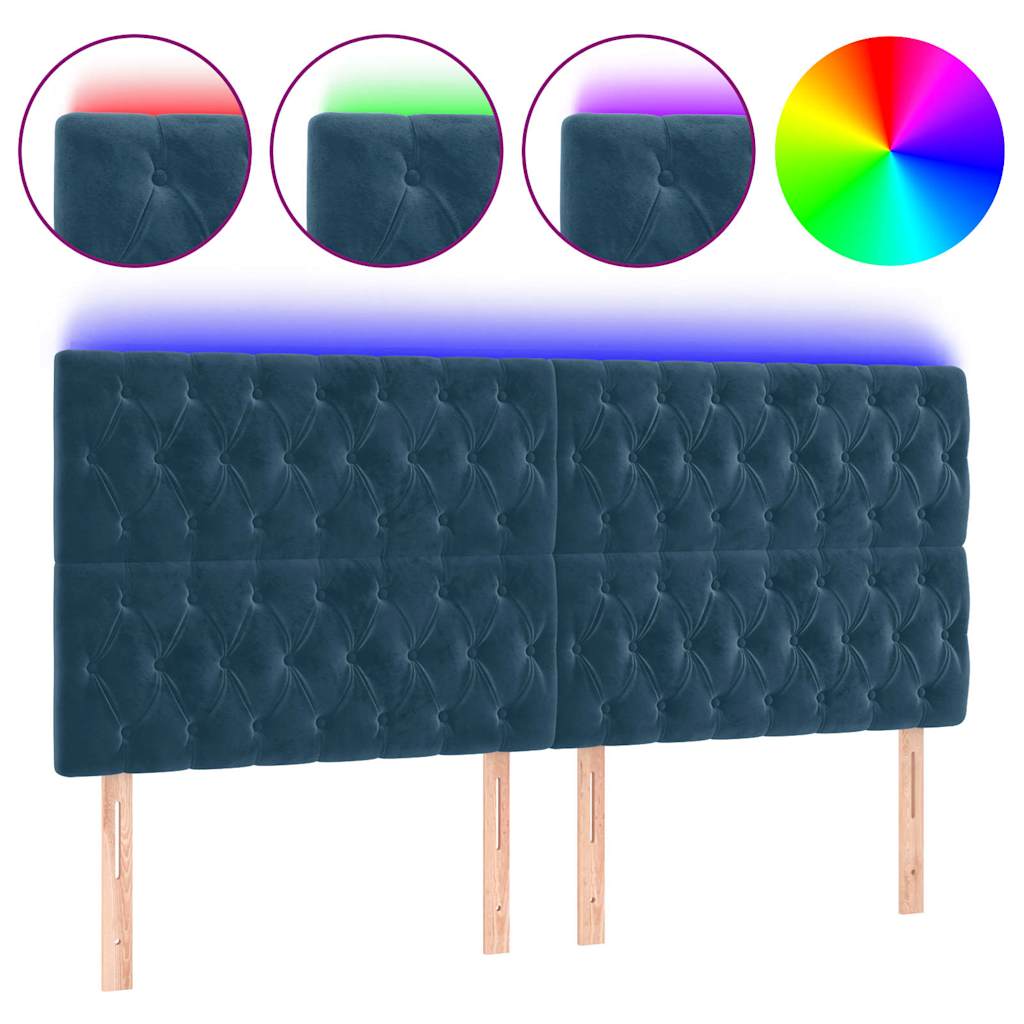 LED uzglavlje tamnoplavo 180x7x118/128 cm od tkanine