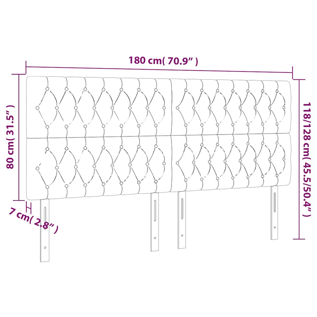 LED uzglavlje tamnoplavo 180x7x118/128 cm od tkanine