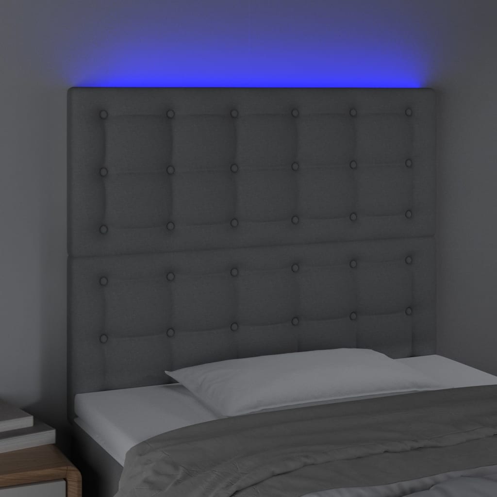 LED uzglavlje svjetlosivo 80x5x118/128 cm od tkanine