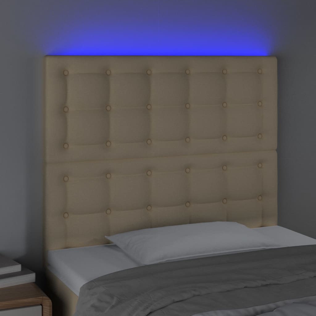 LED uzglavlje krem 90x5x118/128 cm od tkanine