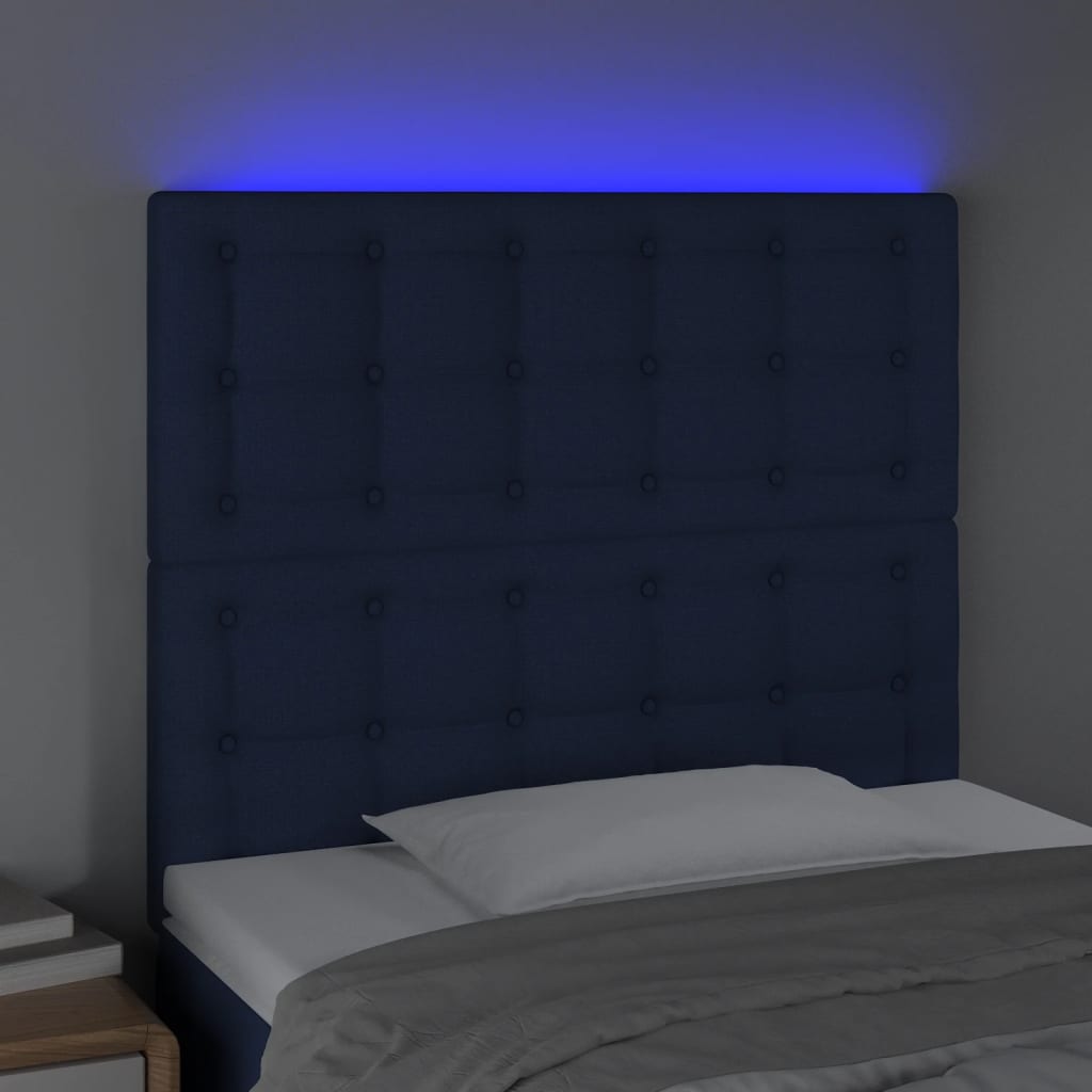LED uzglavlje plavo 100x5x118/128 cm od tkanine