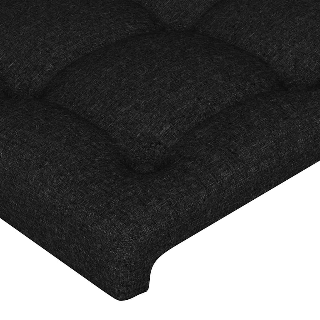 LED uzglavlje crno 144x5x118/128 cm od tkanine