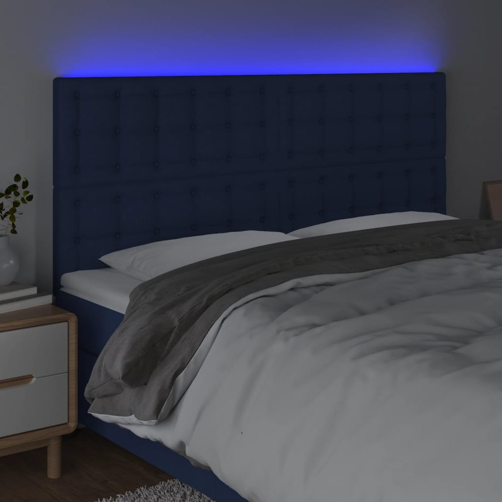 LED uzglavlje plavo 180x5x118/128 cm od tkanine