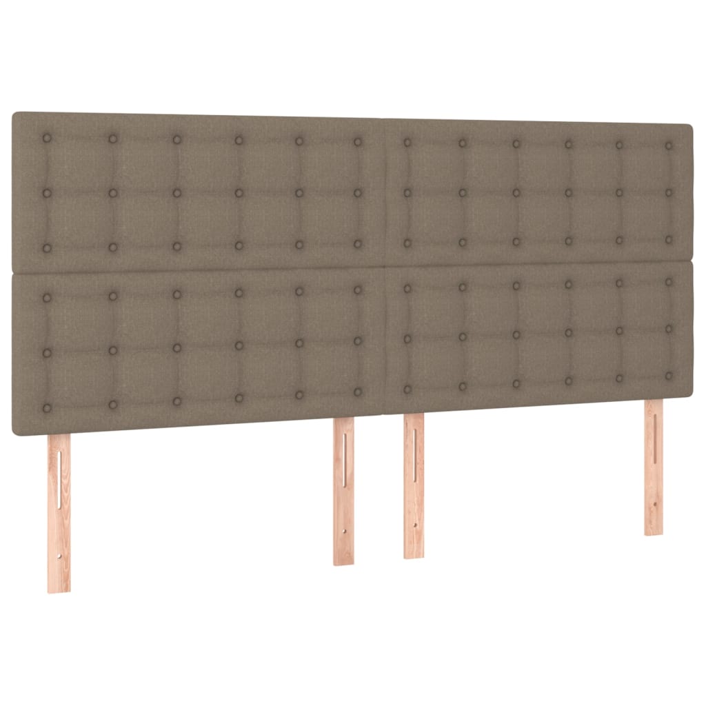 LED uzglavlje smeđesivo 200x5x118/128 cm od tkanine