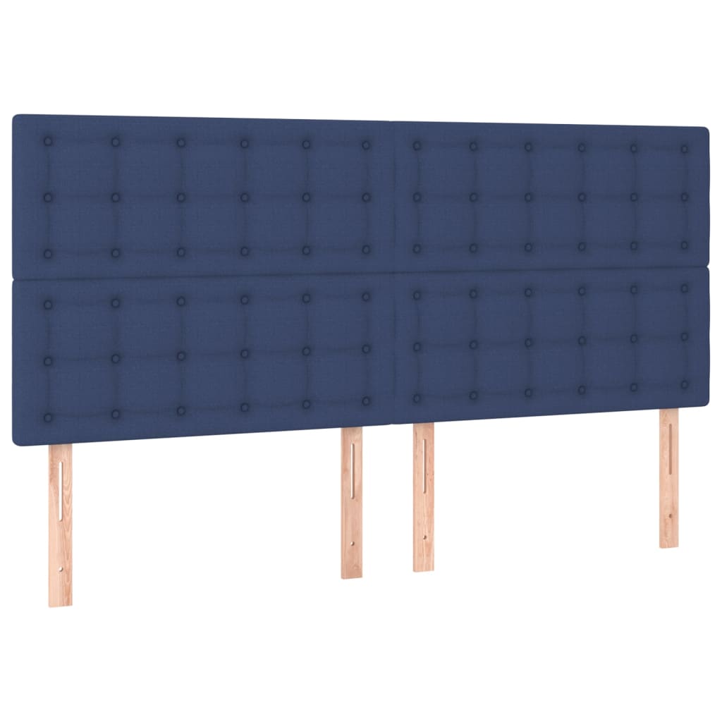 LED uzglavlje plavo 200x5x118/128 cm od tkanine