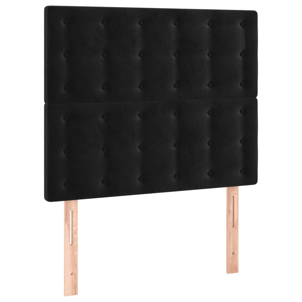LED uzglavlje crno 80x5x118/128 cm baršunasto