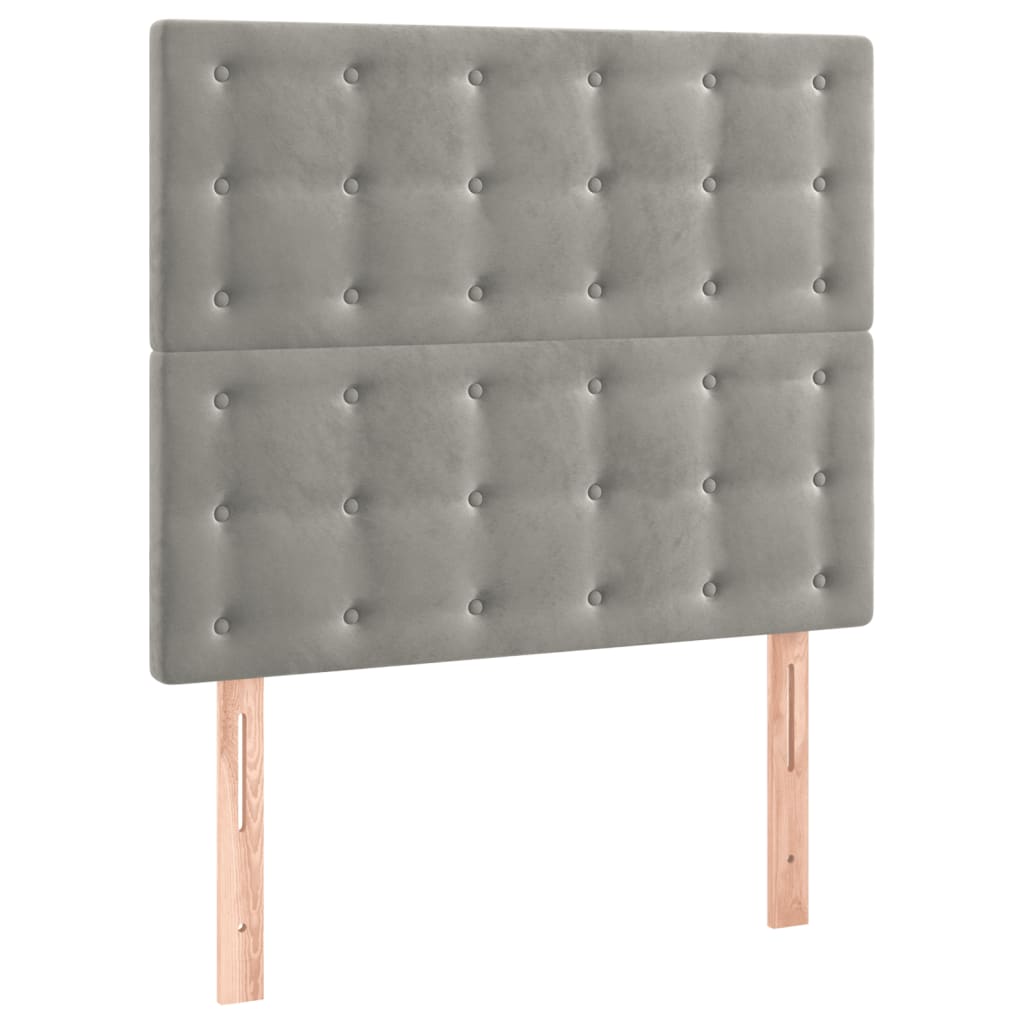 LED uzglavlje svjetlosivo 100x5x118/128 cm baršunasto