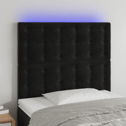 LED uzglavlje crno 100x5x118/128 cm baršunasto