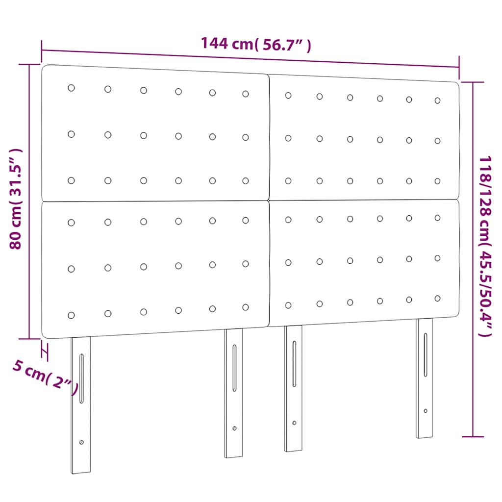 LED uzglavlje tamnozeleno 144x5x118/128 cm baršunasto