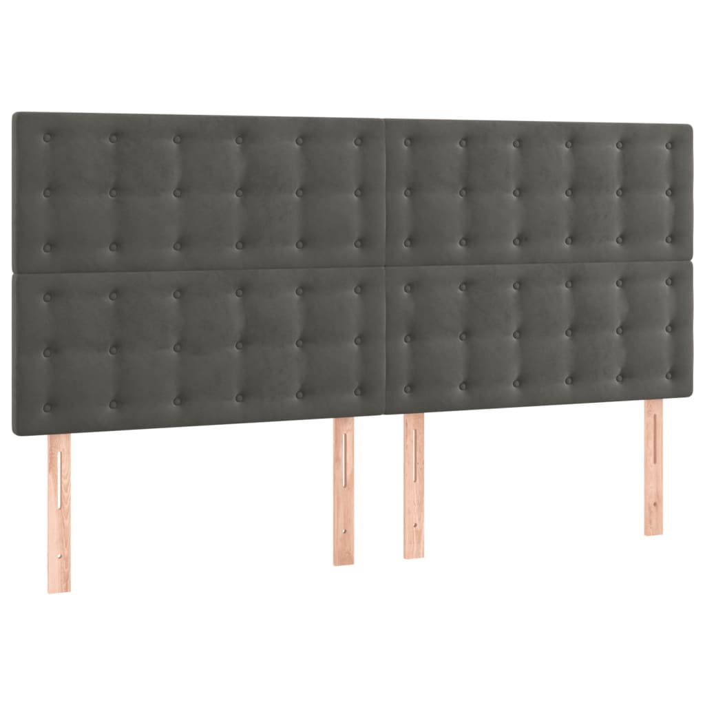 LED uzglavlje tamnosivo 160x5x118/128 cm baršunasto
