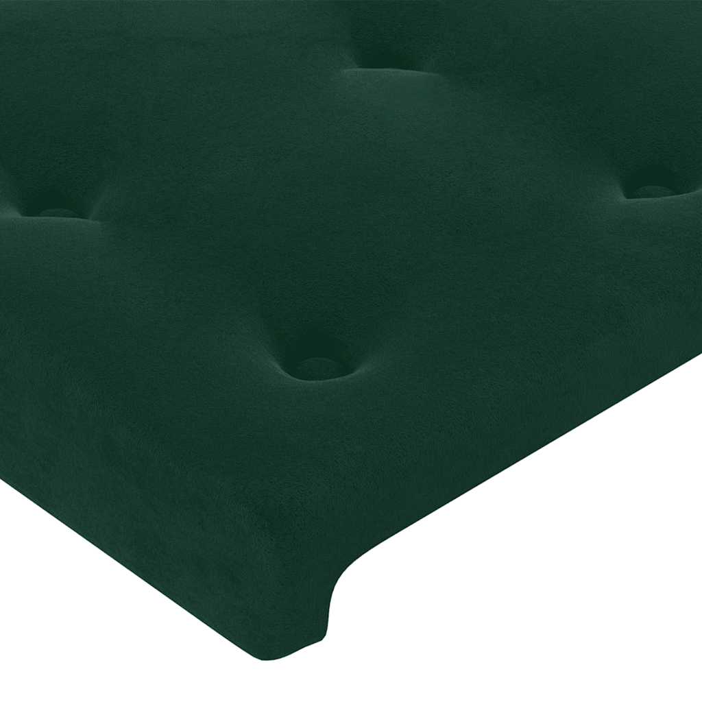 LED uzglavlje tamnozeleno 160x5x118/128 cm baršunasto