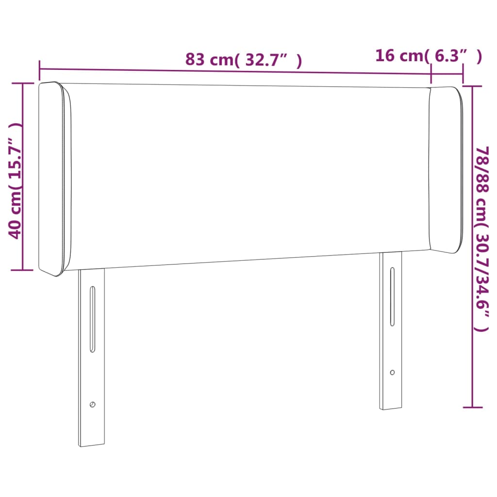 LED uzglavlje svjetlosivo 83x16x78/88 cm od tkanine
