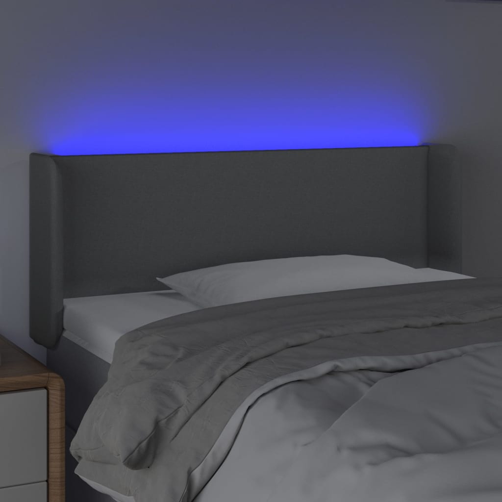 LED uzglavlje svjetlosivo 93x16x78/88 cm od tkanine