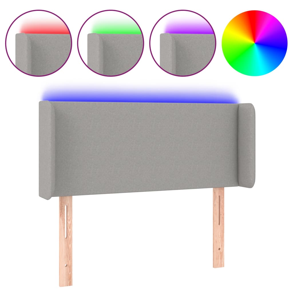 LED uzglavlje svjetlosivo 103x16x78/88 cm od tkanine