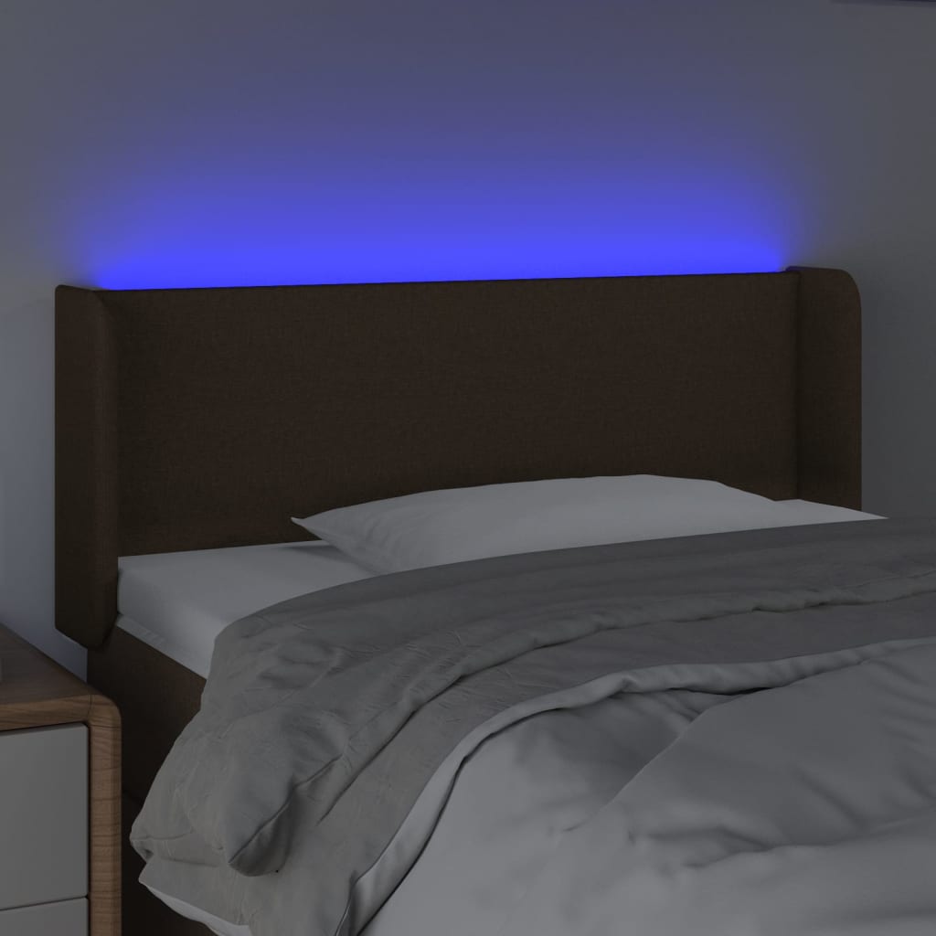 LED Uzglavlje tamnosmeđe 103x16x78/88 cm od tkanine