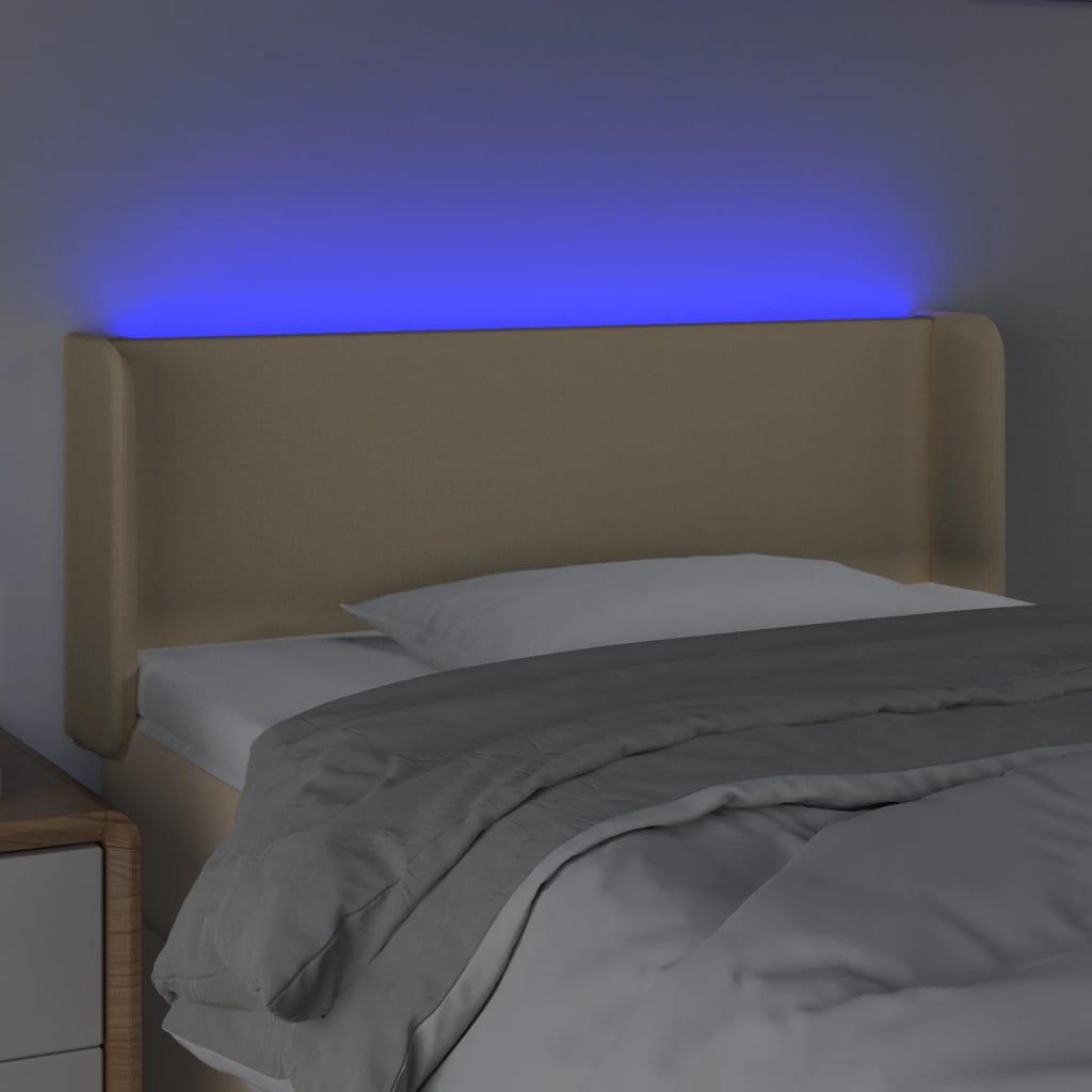 LED uzglavlje krem 103x16x78/88 cm od tkanine
