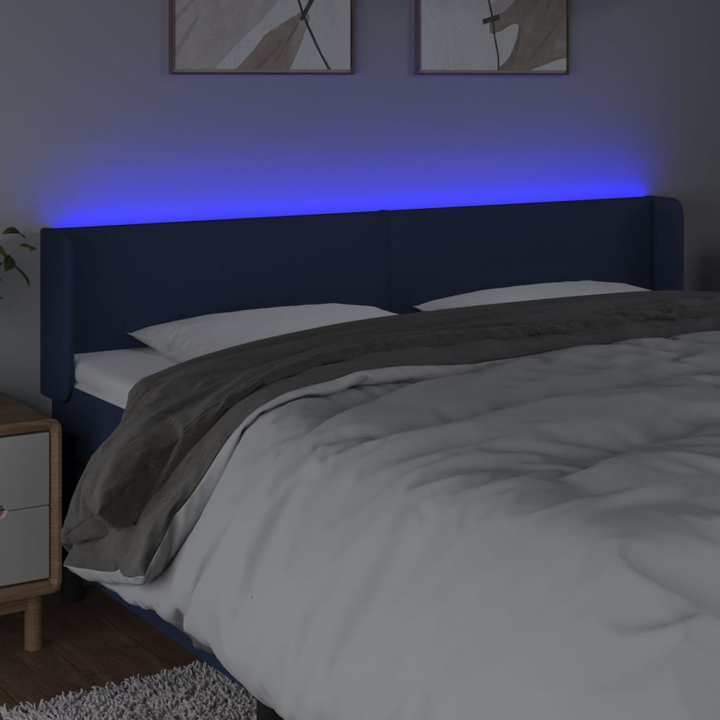 LED uzglavlje plavo 163x16x78/88 cm od tkanine