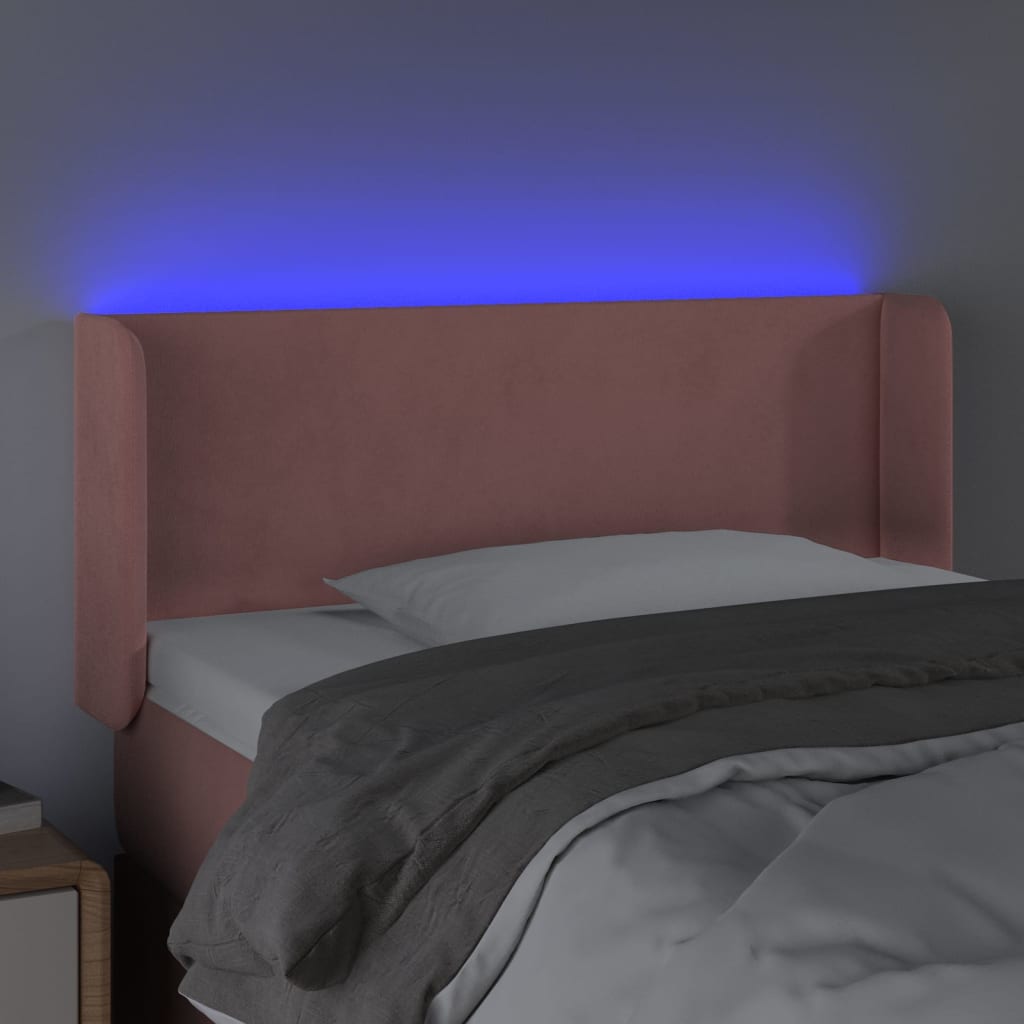 LED uzglavlje ružičasto 83x16x78/88 cm baršunasto