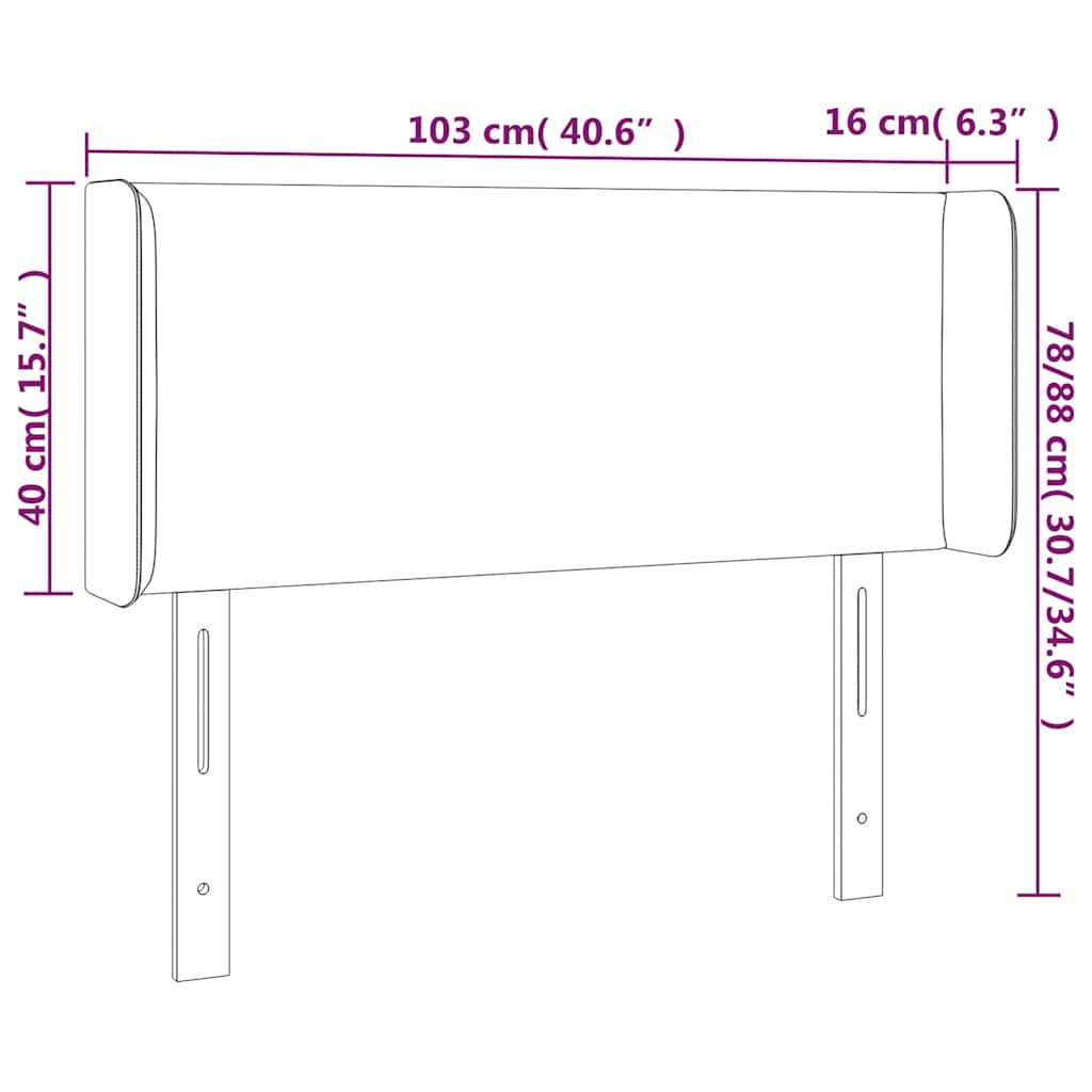 LED uzglavlje tamnozeleno 103x16x78/88 cm baršunasto