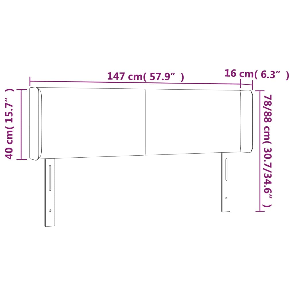 LED uzglavlje svjetlosivo 147x16x78/88 cm baršunasto