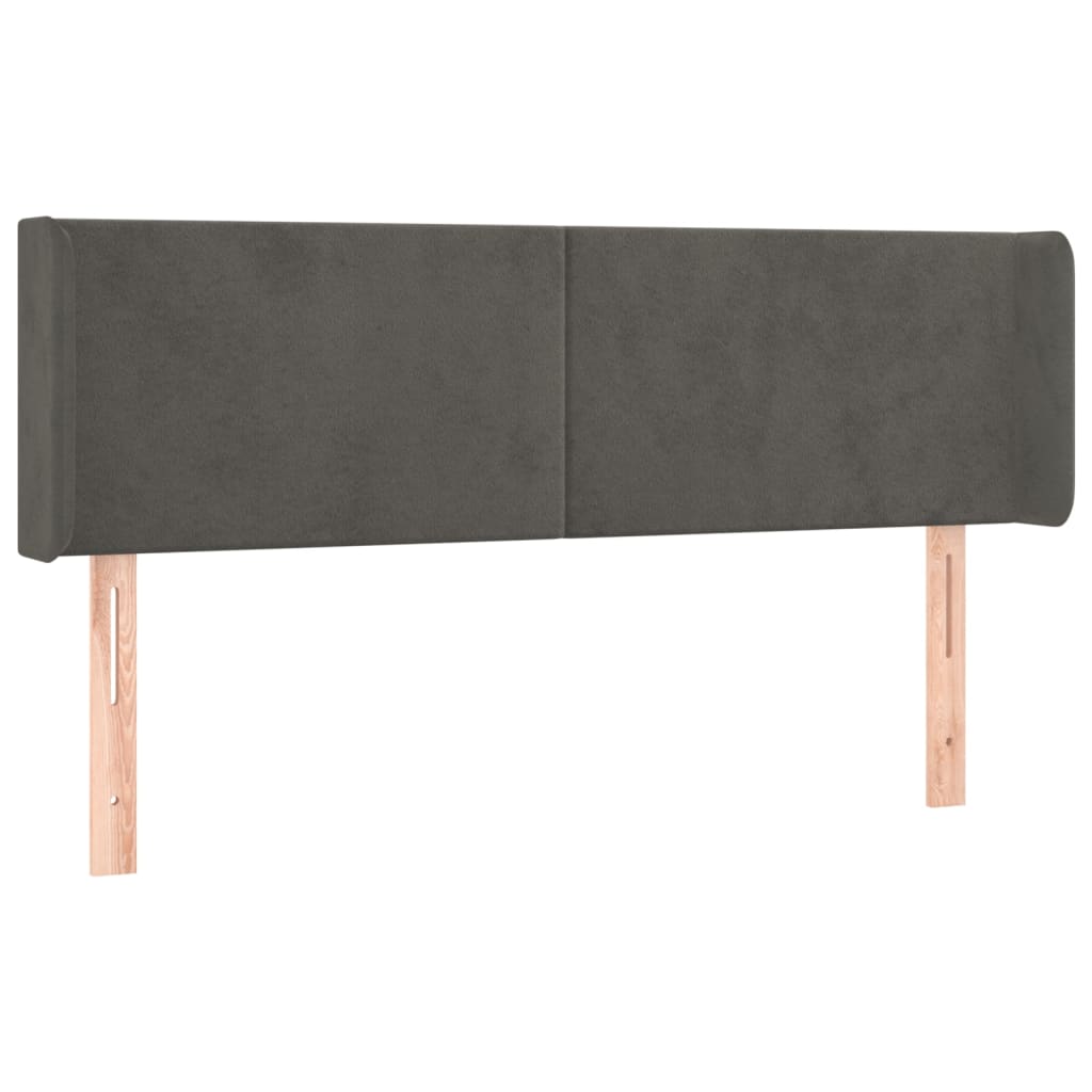 LED uzglavlje tamnosivo 147x16x78/88 cm baršunasto
