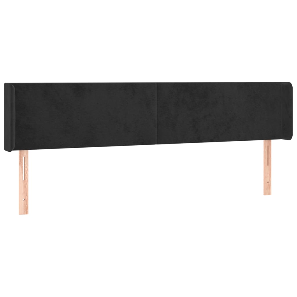 LED uzglavlje crno 163x16x78/88 cm baršunasto