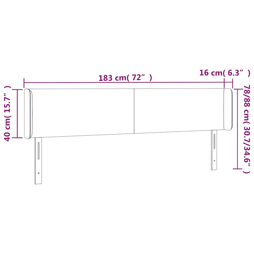 LED uzglavlje tamnozeleno 183x16x78/88 cm baršunasto