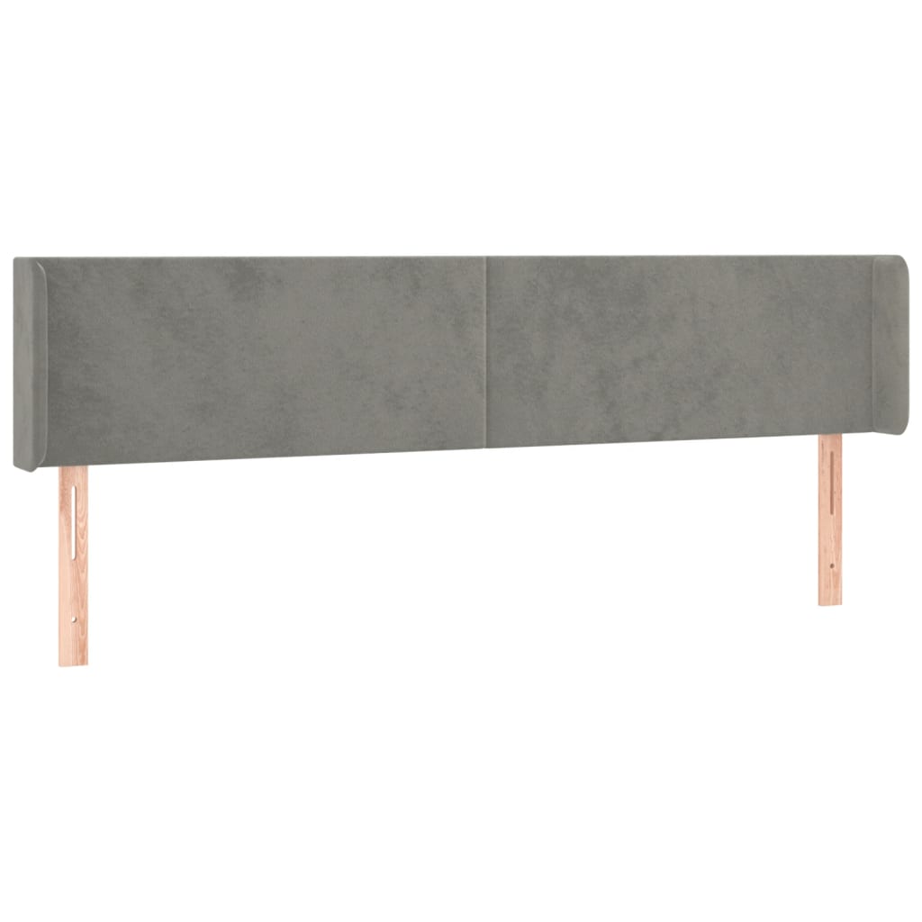 LED uzglavlje svjetlosivo 203x16x78/88 cm baršunasto