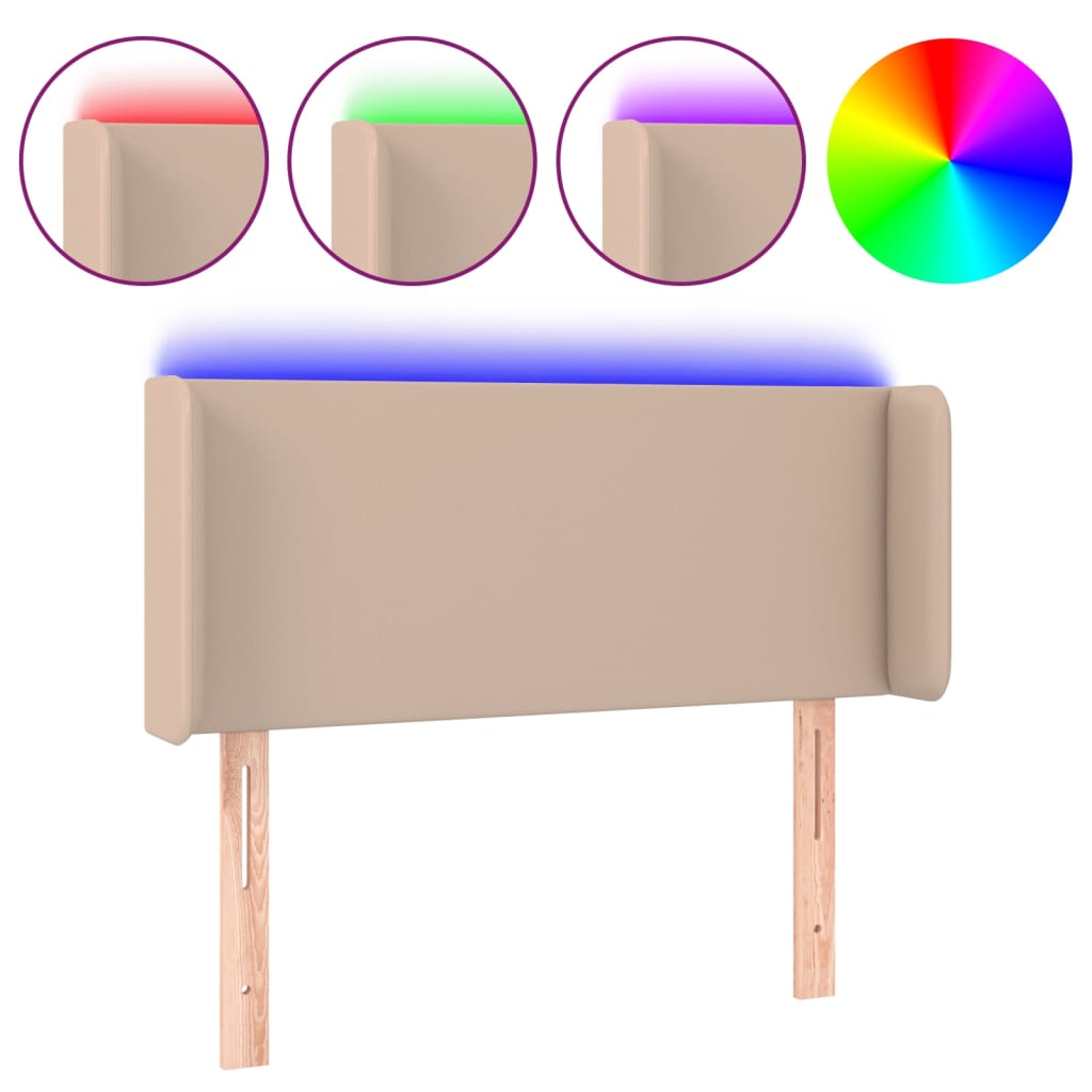 LED uzglavlje boja cappuccina 93x16x78/88 cm od umjetne kože