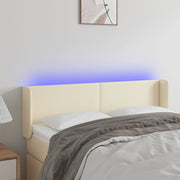LED uzglavlje krem 147x16x78/88 cm od umjetne kože