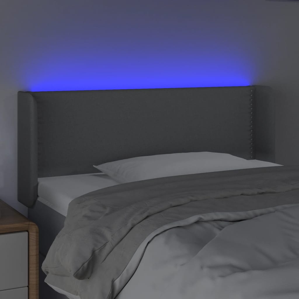 LED uzglavlje svjetlosivo 83x16x78/88 cm od tkanine