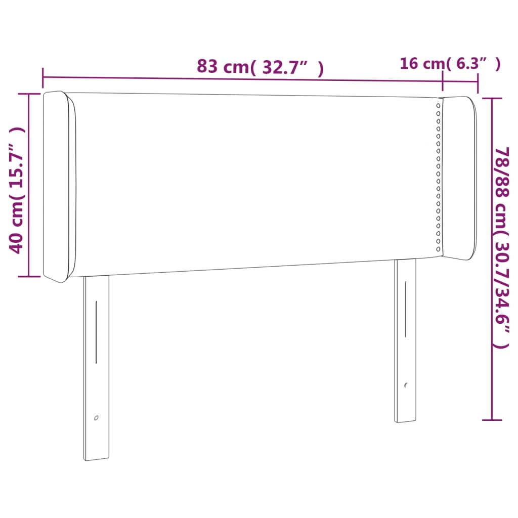 LED uzglavlje svjetlosivo 83x16x78/88 cm od tkanine