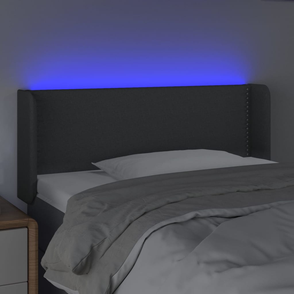 LED uzglavlje tamnosivo 83x16x78/88 cm od tkanine