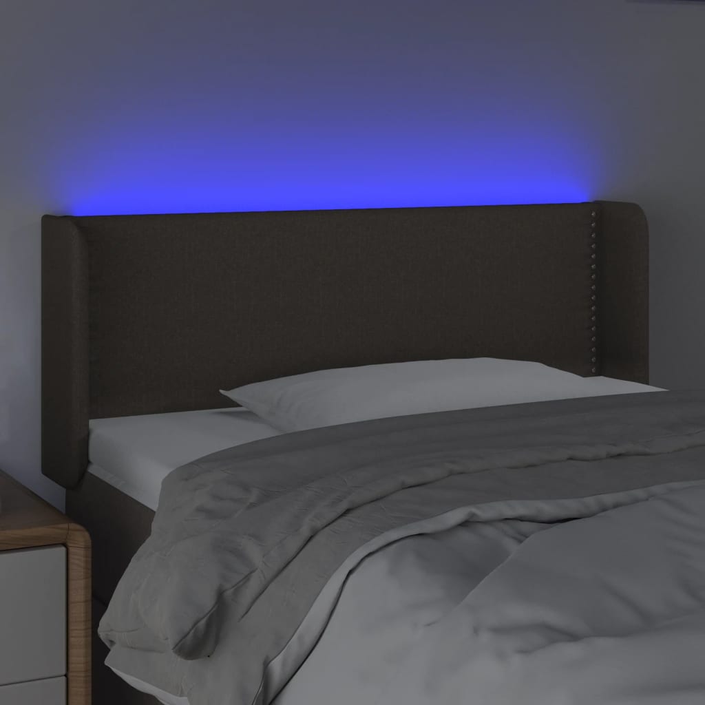 LED uzglavlje smeđesivo 93x16x78/88 cm od tkanine