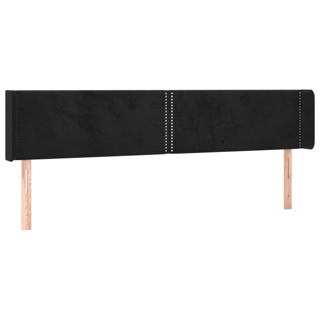 LED uzglavlje crno 183x16x78/88 cm baršunasto