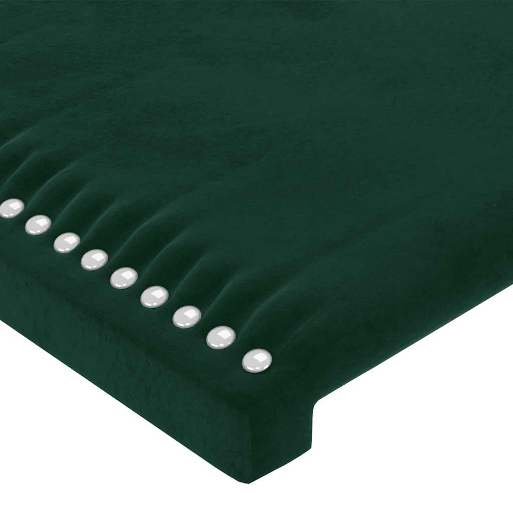 LED uzglavlje tamnozeleno 183x16x78/88 cm baršunasto