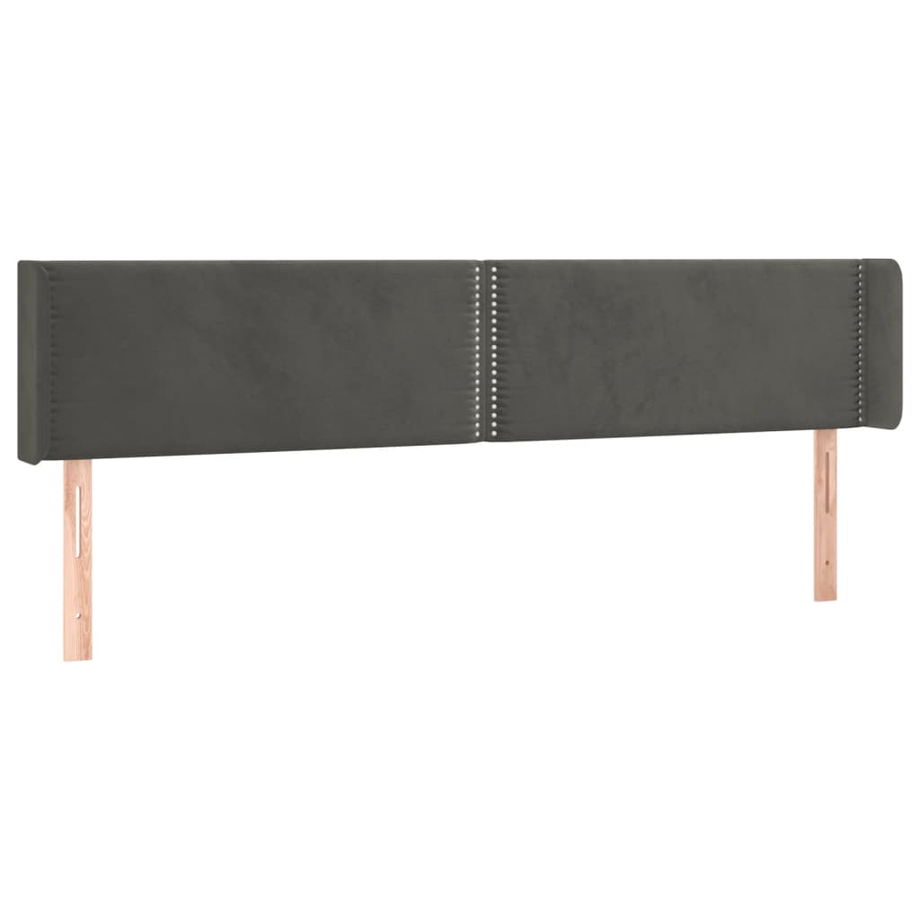 LED uzglavlje tamnosivo 203x16x78/88 cm baršunasto