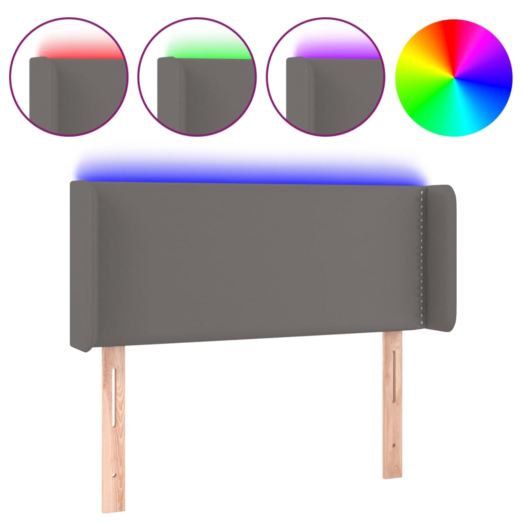 LED uzglavlje sivo 83x16x78/88 cm od umjetne kože