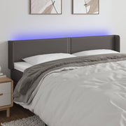 LED uzglavlje sivo 203x16x78/88 cm od umjetne kože